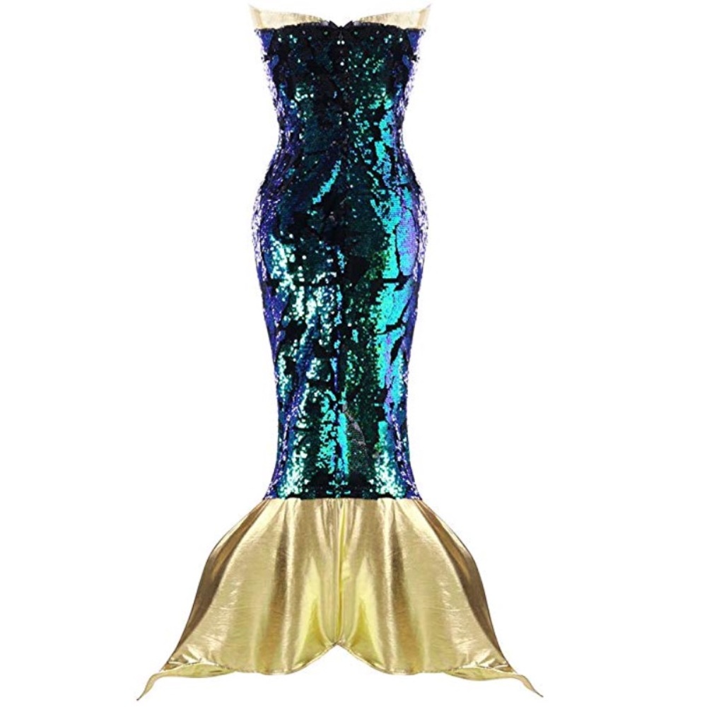 Halloween Strapless Sequin Mermaid Costume - Picture 4 of 5